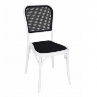 Chaise De Jardin Sotufab Plast Toscana Cannage Blanc & Noir en Tunisie