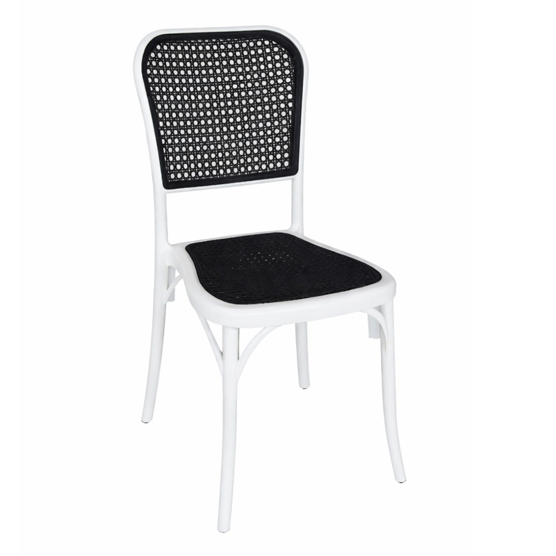 Chaise De Jardin Sotufab Plast Toscana Cannage Blanc & Noir en Tunisie