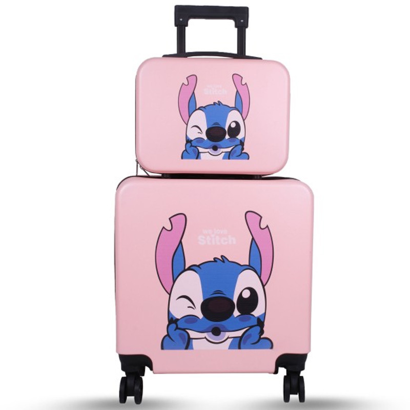 Valise Enfant Disney Carré Stitch 2 Pièces 35 Litres Rose En Tunisie