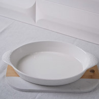 Plat à Four Ovale 30 × 22 Cm Blanc En Tunisie