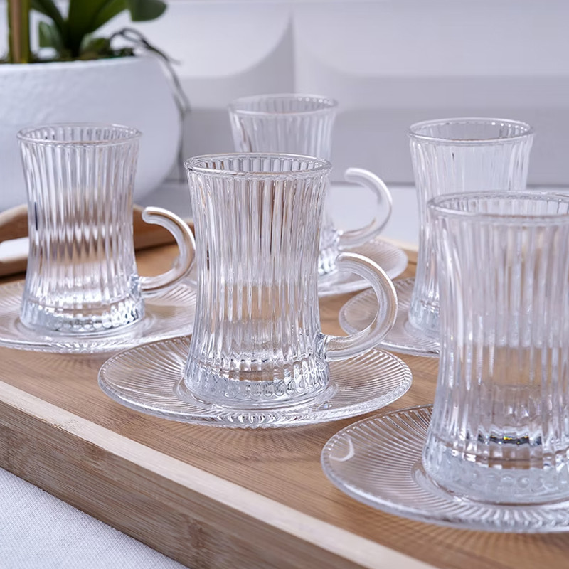 Coffret De 6 Tasses à Thé Avec Sous-Tasses En Verre En Tunisie