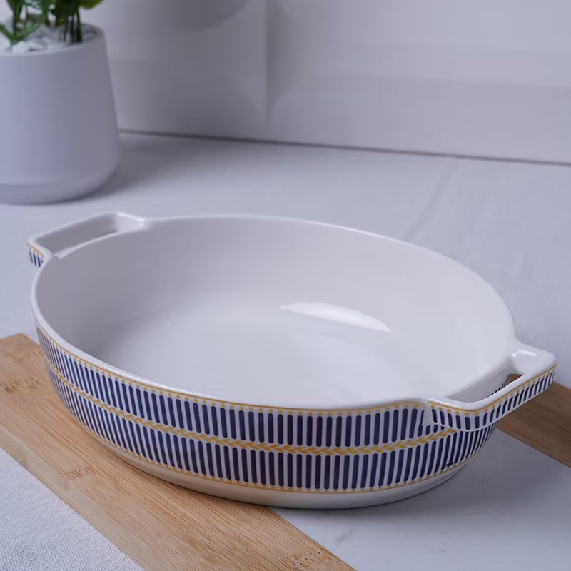 Plat à Four Ovale En Céramique 0.8 L Bleu En Tunisie