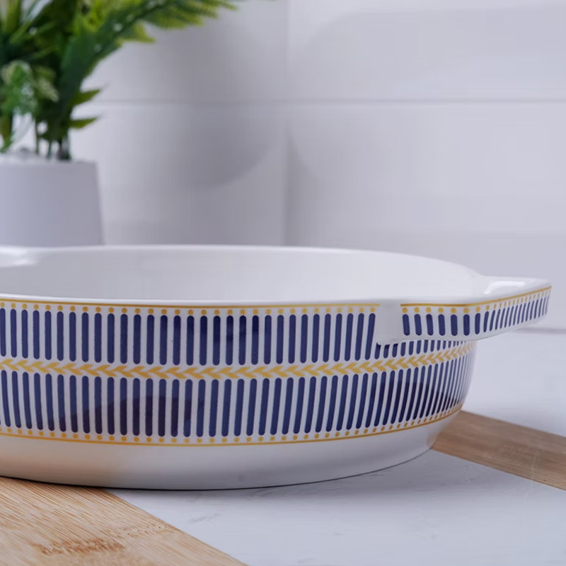 Plat à Four Rond En Céramique 1.6 L Bleu En Tunisie