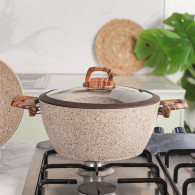 Batterie de Cuisine Falez 37 Pièces Granite Beige en Tunisie