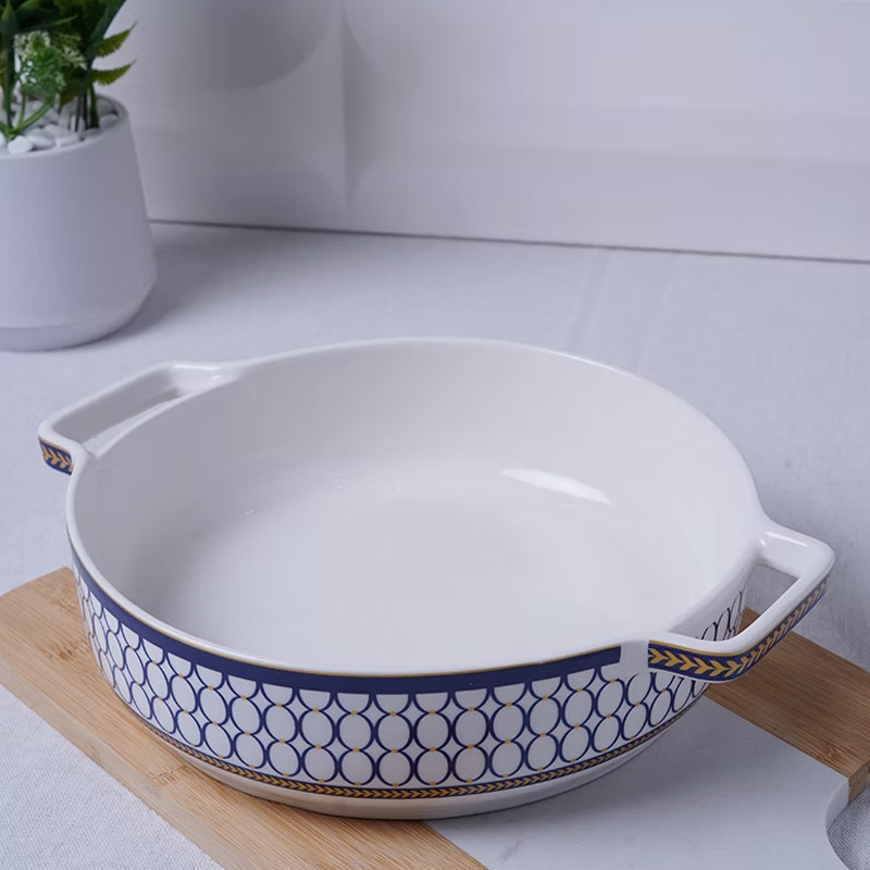 Plat à Four Rond En Céramique 2.4 L Bleu En Tunisie