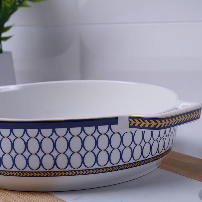 Plat à Four Rond En Céramique 2.4 L Bleu en Tunisie