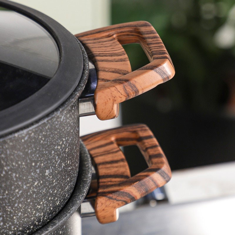 Batterie de Cuisine Falez 37 Pièces Granite Noir en Tunisie