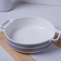 Plat à Four Rond En Céramique 1.6 L Bleu & Or En Tunisie