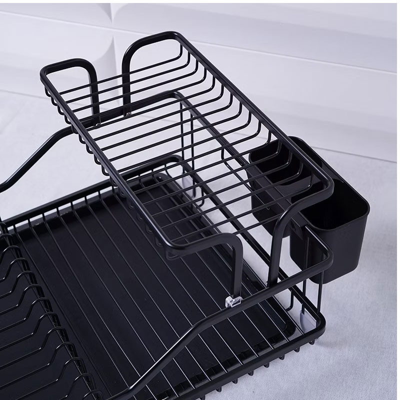 Égouttoir à Vaisselle Double Niveau Noir en Tunisie