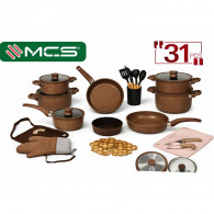 Batterie de Cuisine MCS 32 Pièces Granite Marron en Tunisie