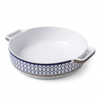 Plat à Four Rond En Céramique 2.4 L Bleu & Or En Tunisie