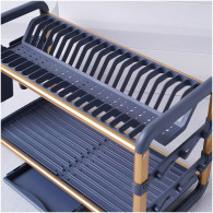 Égouttoir à Vaisselle Double Niveau Gris & Doré EN Tunisie