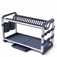 Égouttoir à Vaisselle Double Niveau Gris & Silver en Tunisie