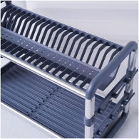 Égouttoir à Vaisselle Double Niveau Gris & Silver en Tunisie