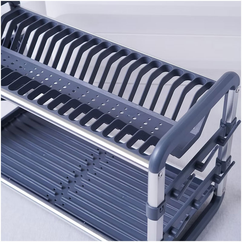 Égouttoir à Vaisselle Double Niveau Gris & Silver en Tunisie