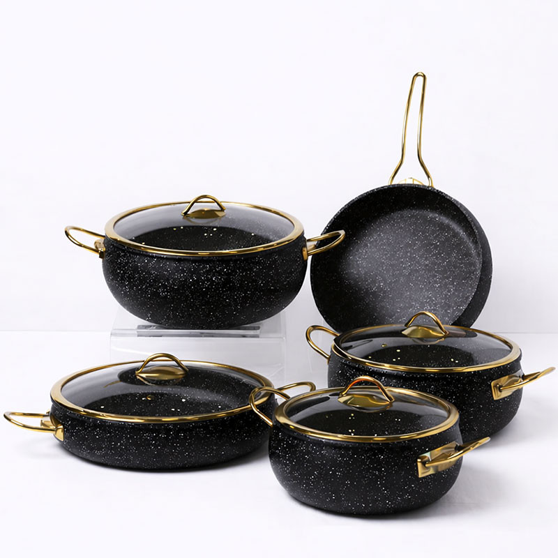 Batterie de Cuisine OSFE 9 Pièces Granite Noir en Tunisie