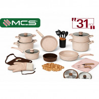 Batterie de Cuisine MCS 31 Pièces Granite Beige