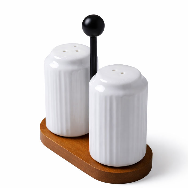 Set de 2 Salières Avec Support Blanc en Tunisie