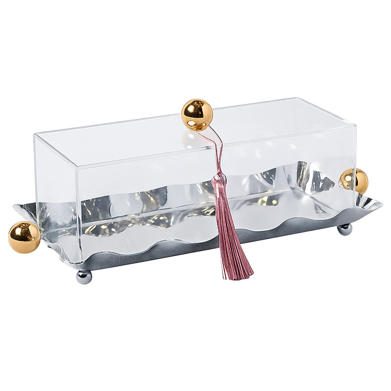 Cloche En Métal Avec Couvercle En Plexi Transparent en Tunisie