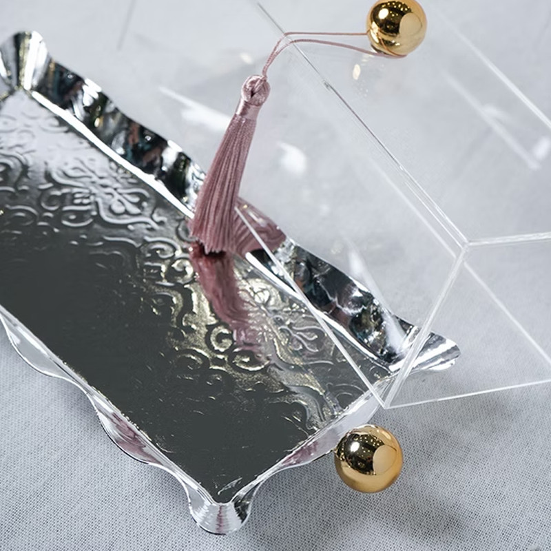 Cloche En Métal Avec Couvercle En Plexi Transparent en Tunisie