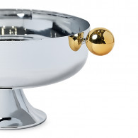 Mefred Rond Avec Pied 17 Cm Argent et Doré