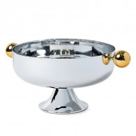 Mefred Rond Avec Pied 17 Cm Argent et Doré