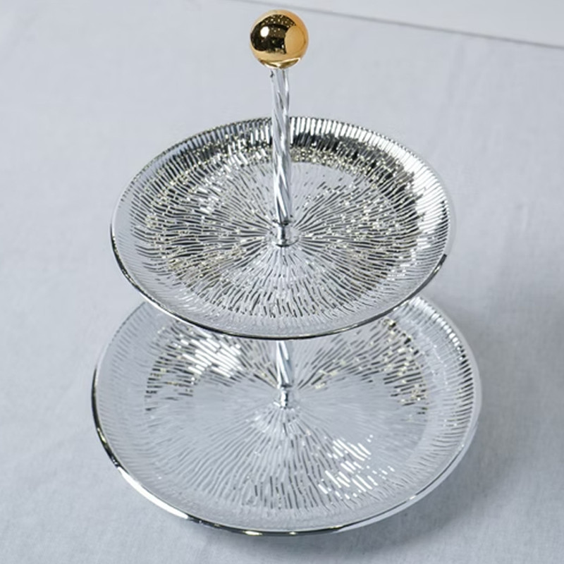 Mefred 2 Etages Ronds Argent & Doré en Tunisie