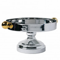 Mefred Rond Avec Pied 20 Cm Argent & Doré