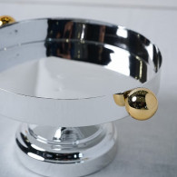 Mefred Rond Avec Pied 20 Cm Argent & Doré