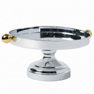 Mefred Rond Avec Pied 25 Cm Argent & Doré