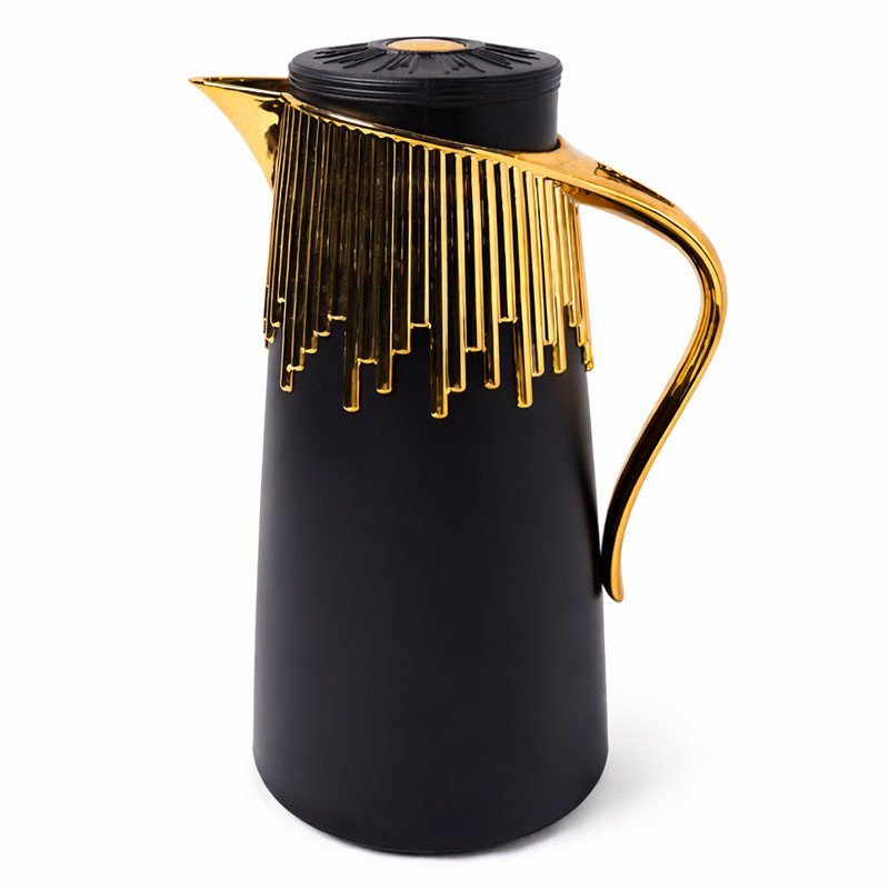 Thermos 1Litre En Plastique Noir & Doré en Tunisie