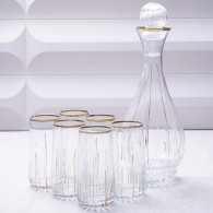 Coffret Lot de Carafe + 6 Verres d'eau En Verre En Tunisie