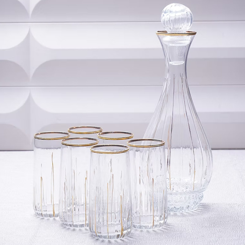 Coffret Lot de Carafe + 6 Verres d'eau En Verre En Tunisie