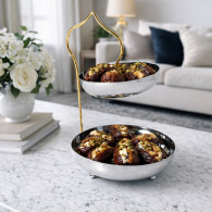 Mefred À 2 Cavités Rondes Argent & Doré en Tunisie