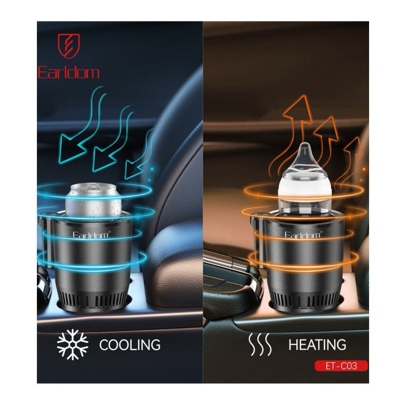 Porte Goblet Pour Voiture Earldom C03 Noir en Tunisie