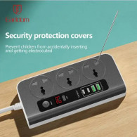 Prise de Courant Earldom ES-SC02 3 Ports + 2 USB + 2 USB-C Noir en Tunisie