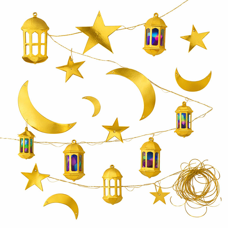Guirlande Ramadan Kareem 19 Pièces Doré en Tunisie