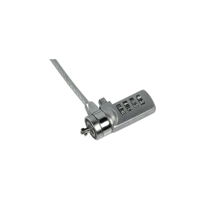 Cable antivol opur ordinateur portable Chiffre Metal 1.8 m Argent