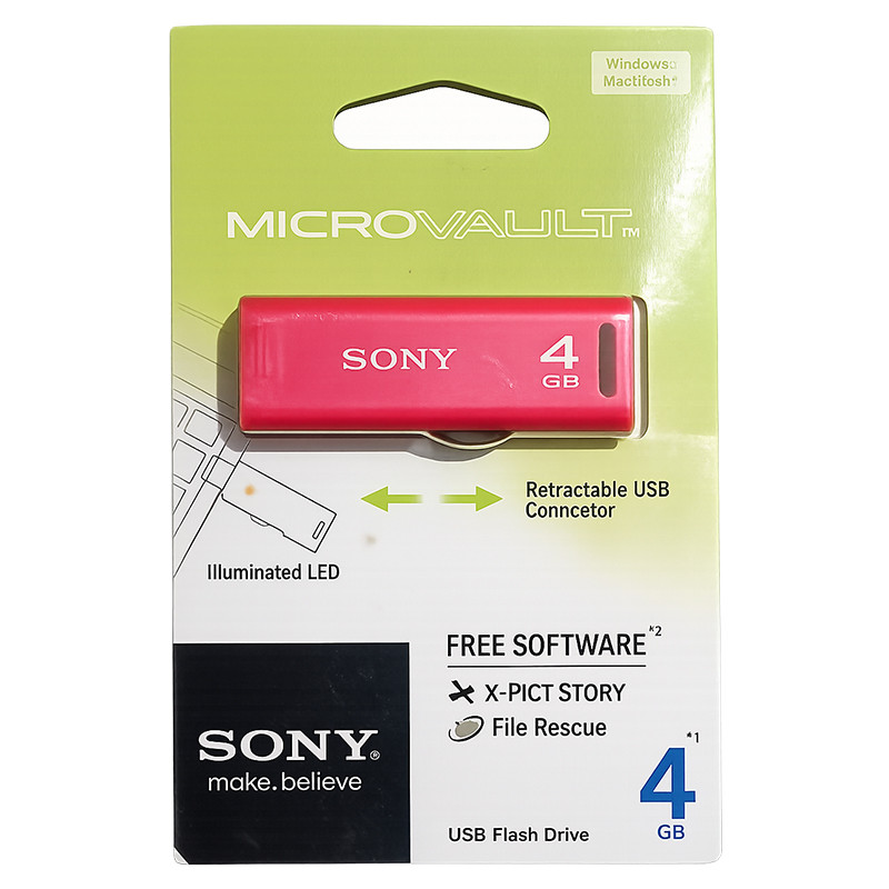 Clé USB Sony Micro Vault Retractable 4Go USB 2.0 Rose En Tunisie