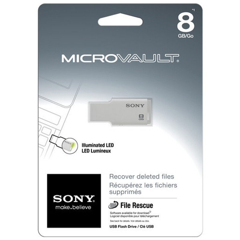 Clé USB Sony Micro Vault Retractable 8Go USB 2.0 Blanc En Tunisie
