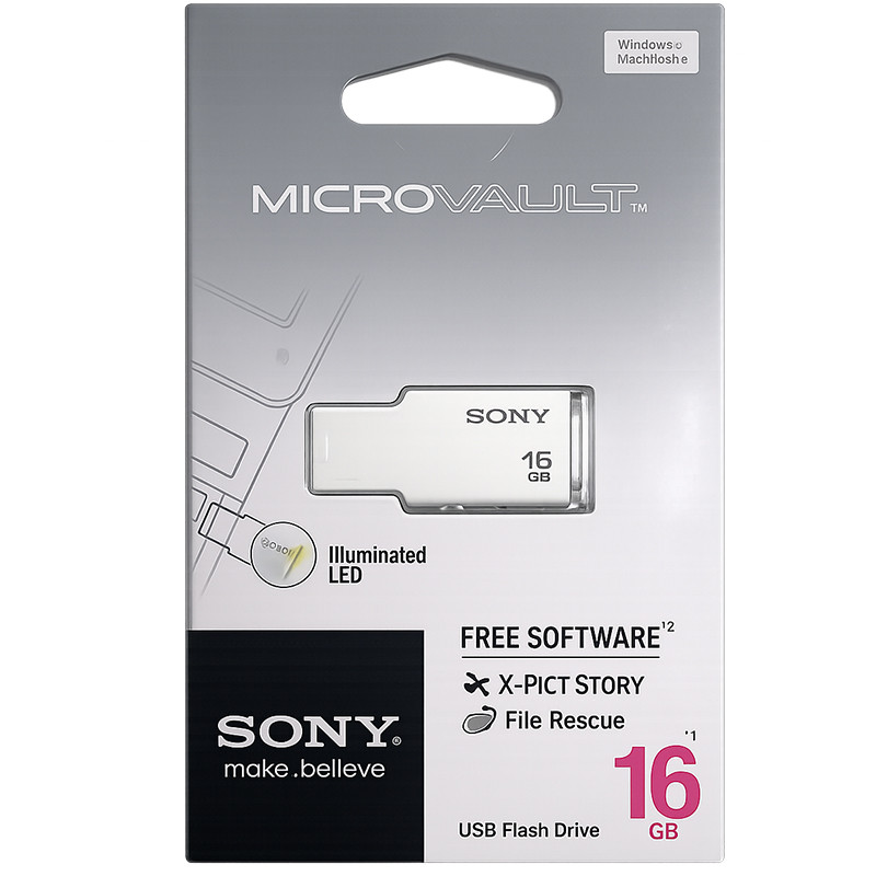 Clé USB Sony Micro Vault Retractable 16Go USB 2.0 Blanc En Tunisie