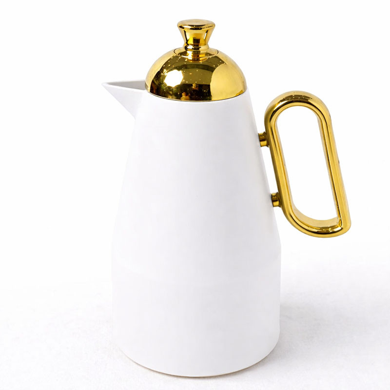 Thermos 1Litre En Plastique Blanc & Doré en Tunisie