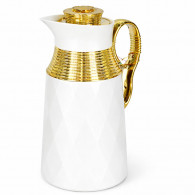 Thermos 1Litre Blanc & Doré