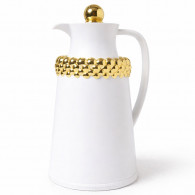 Thermos 1Litre Blanc & Doré