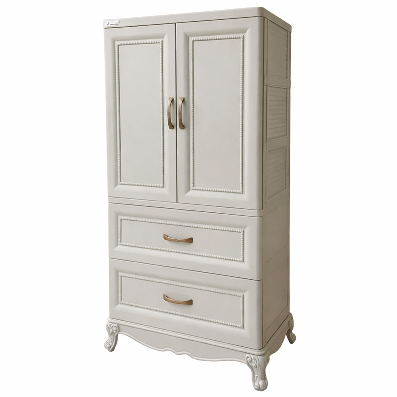 Armoire En Plastique CLEOPATRE 2 Portes +2 casiers Grège en Tunisie