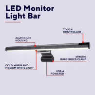 Shyne Barre d'éclairage Trust Pour Moniteur Noir en Tunisie