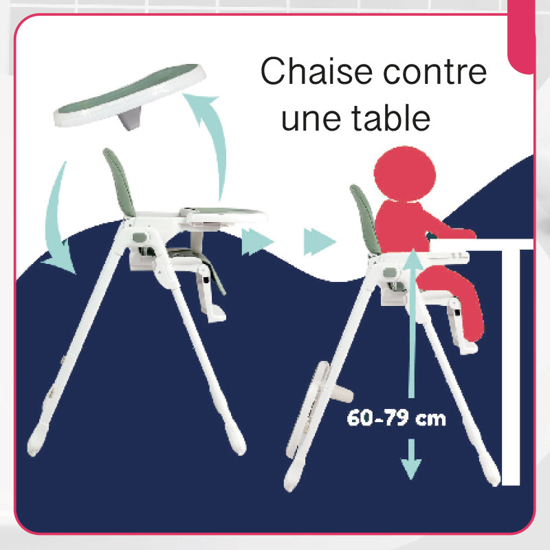 Chaise Haute Bébé Nania Bianca Taupe en Tunisie