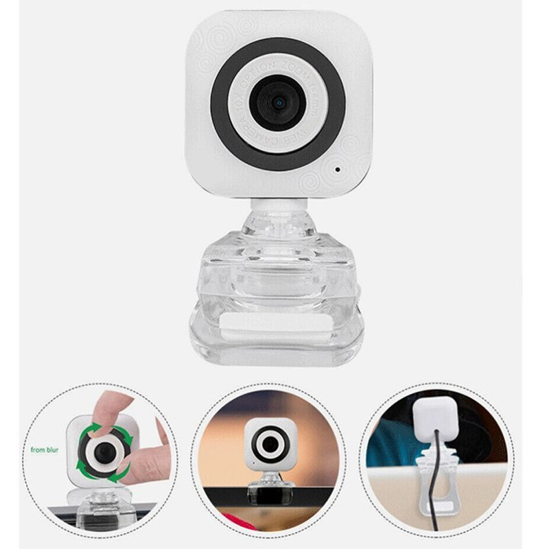 Webcam Kisonli HD 480P Avec Microphone Blanc en Tunisie