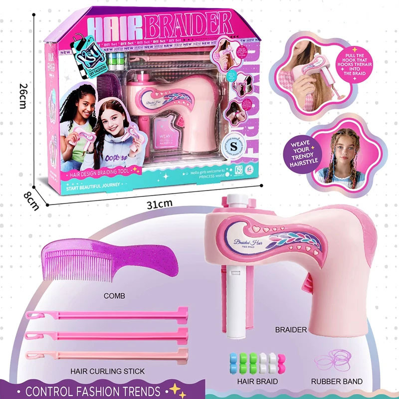 Machine De Tresse avec Accessoires Cheveux Rose en Tunisie