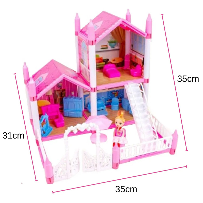 Villa De Poupée Play House Avec Accessoires Rose en Tunuisie